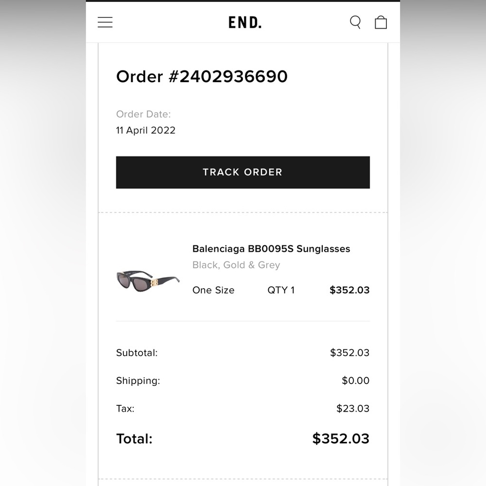 Balenciaga D Frame Dynasty Sunglasses Black Brand New 100% Authentic - Picture 16 of 16